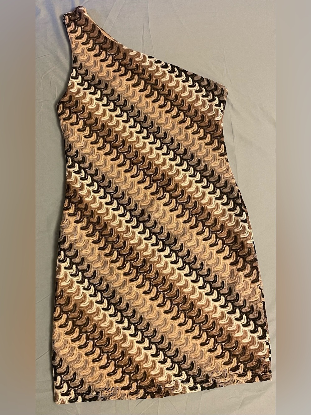 Women's Brown Patterned Knit Dress
